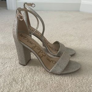Sam Edelman silver/champagne block heels size 9
